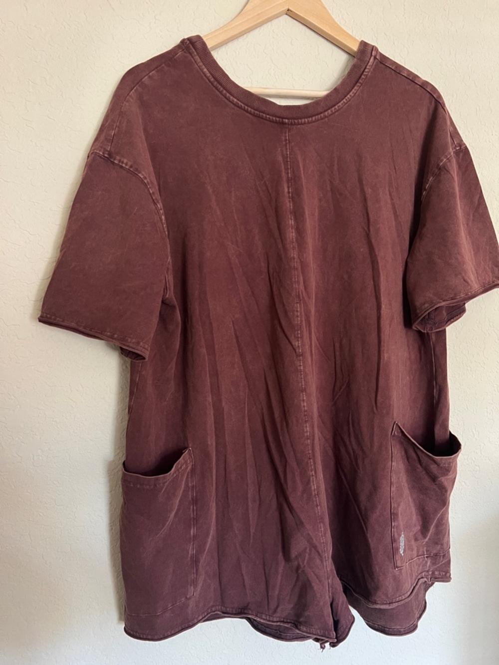 Free People FP Movement Hot Shot Tee Romper Dark Espresso Size L - Picture 2 of 5